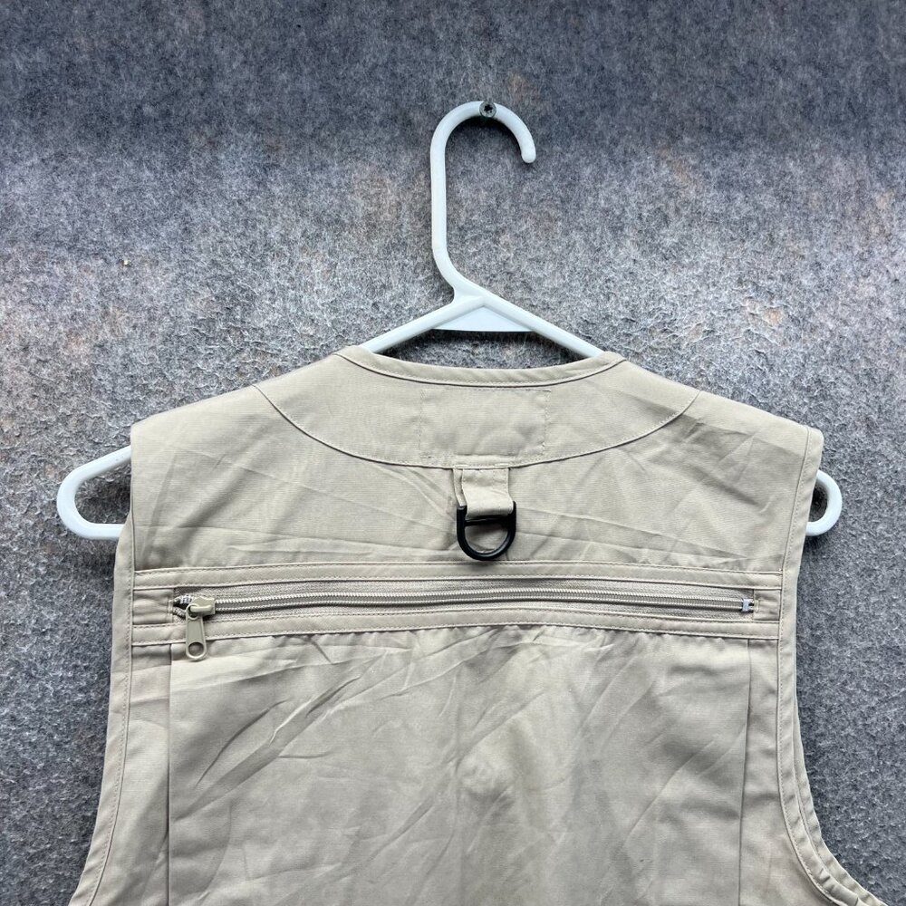 L.L. Bean Vest Youth Medium Khaki Pocket Safari Fishing Outdoor Utility Hunting - Picture 2 of 10